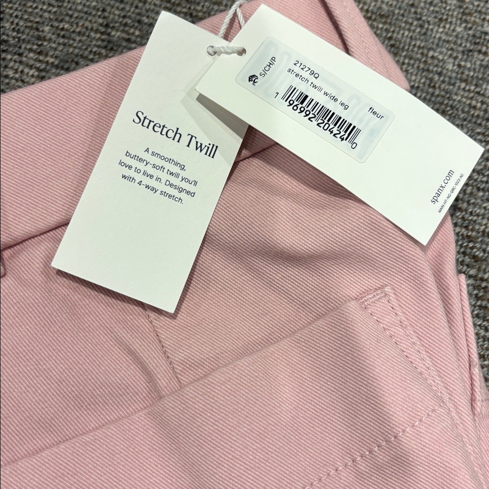 NWT SPANX Blush Stretch Twill wide leg Pants - Picture 2 of 10